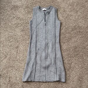 Pink Lily Gray Zip-Up Mini Dress